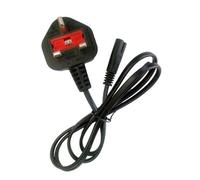 iZKA® - Power Cord UK Plug to Figure 8 Fig of 8 Lead Cable C7 2m meter - ideal For Cassette Recorders, Operated Radios, Visual Equipment, Laptop, Computer, Notebooks, Video Game Consoles, BT Vision, DVD, Blu Ray and Sky Receiver etc (Black)