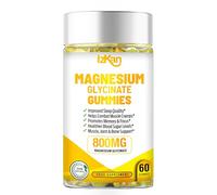 Izkan- Magnesium Glycinate Gummies 1600mg - Sugar-Free Magnesium Supplement with Calcium, Potassium Vitamin D, B6 & CoQ10 for Calm Mood & Muscle, Sleep Support 60 Gummies (1X)