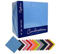 IZMAH 100 x Disposable Paper Napkins 33cm x 33cm 2Ply Cornflower Blue Combination Recyclable Serviettes Tissue for Catering Supply Tableware Weddings Parties