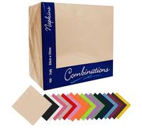 IZMAH 100 x Disposable Paper Napkins 33cm x 33cm 2Ply Cream Combination Recyclable Serviettes Tissue for Catering Supply Tableware Weddings Parties