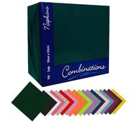 IZMAH 100 x Disposable Paper Napkins 33cm x 33cm 2Ply Dark Green Combination Recyclable Serviettes Tissue for Catering Supply Tableware Weddings Parties