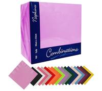 IZMAH 100 x Disposable Paper Napkins 33cm x 33cm 2Ply Rose Pink Combination Recyclable Serviettes Tissue for Catering Supply Tableware Weddings Parties
