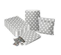 IZMAH 100 x Grey Polka Dot Candy Bags 5" x 7" Sweets bags for Party Wedding Birthday Christmas Gifts Super Market Stall Buffet Favour Kids Chocolate Cookies Biscuit Popcorn Mixing
