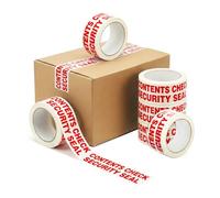 IZMAH LTD 6 x Parcel Packaging Tape 48mm x 66m Security Check Acrylic Heavy Duty Cartoon Sealing Tape for Moving Box House Shipping Warehouse Industrial Uses