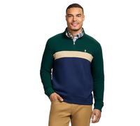IZOD Men's Advantage Performance Quarter Zip Fleece Pullover Sweatshirt, Rain Forest Stripes, L