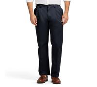 IZOD Men's American Chino Double Pleated Classic Fit Pant, Navy, 30W x 32L
