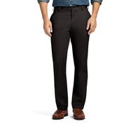 IZOD Men's American Chino Flat Front Slim Fit Pant Casual, Black, 36W x 32L