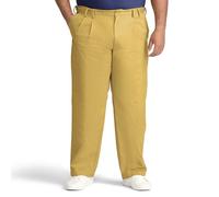 Izod Men's Big-and-Tall American Chino Double-Pleated Pants Casual, Khaki, 46W x 32L