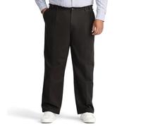 IZOD Men's Big and Tall Performance Stretch Pleated Pant Casual, Black, 50W x 32L
