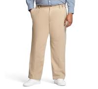 Izod Men's Big and Tall Performance Stretch Pleated Pant, Cederwood Khaki, 46W x 34L
