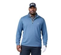 IZOD Men's Big & Tall Swingflex Golf Pro Mesh Quarter Zip Long Sleeve Shirt, Bright Cobalt, 5XL Tall