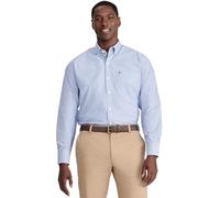 IZOD Men's Button Down Long Sleeve Stretch Performance Solid Shirt, Mazarine Blue, XXL