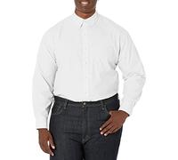 Izod Men's Button Down Long Sleeve Stretch Performance Solid Shirt, White, XXXL Tall