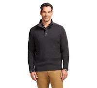 Izod Men's Button Mock Sweater, Asphalt, Medium