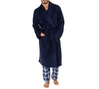 IZOD Men's Comfort-Soft Fleece Robe Bathrobe, Navy, XXL/#XL