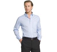 IZOD Men's Dress Shirt Regular Fit Stretch Solid Button Down Collar, Water Mill, 15"-15.5" Neck 32"-33" Sleeve