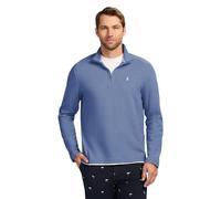 IZOD Men's Performance Comfort Quarter Zip Long Sleeve Shirt, Medieval Blue Solid, Large