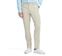 Izod Men's Saltwater Stretch Flat Front Slim Fit Chino Pant Casual, Pale Khaki, 34W x 32L