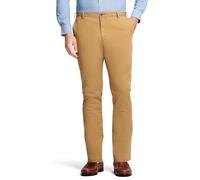 Izod Men's Saltwater Stretch Flat Front Straight Fit Chino Pant Casual, Cognac, 42W x 32L