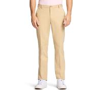 Izod Men's Saltwater Stretch Flat Front Straight Fit Chino Pant Casual, Pale Khaki, 34W / 34L