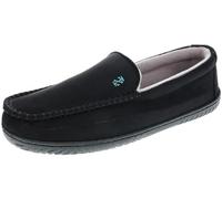 Izod Mens Two Tone Loafer Slippers, Warm and Soft, Classic, Sizes 8-13, Plain Black, 10.5-11.5