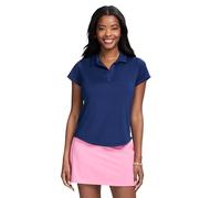 Izod Womens Polo Shirt Performance Stretch Short Sleeve, Medieval Blue, M