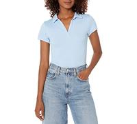 IZOD Women's Uniform Short Sleeve Polo Shirt, Button Closure, Moisture Wicking Performance Material & Fade Resistant, Light Blue, M