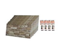 IZODEKOR Brick Effect 3D Wall Panels - Cladding with Adhesive Sealant, Stone Look, Styrofoam Facing for Living Room, Kitchen | Old Castle (10 x Panels & 4 x Adhesive Sealant Included)