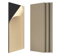 IZODEKOR Self-Adhesive Wall Cladding, Acoustic Panels, Wood, 3D Wall Panels, Self-Adhesive for Sound Insulation, 120 x 60 x 2.1 cm, Living Room Wall Decoration, Pack of 4 - 2.88 m², White Oak