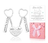 iZoeL 2 PCS Mum Keyring Mothers Day Gifts from Daughter Mothers Day Gifts from Son for Mum Mom Birthday Presents Eid Easter Matching Key Chain