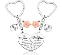 iZoeL 2 PCS Mum Keyring Mothers Day Gifts from Daughter Mothers Day Gifts from Son for Mum Mom Birthday Presents Eid Easter Matching Key Chain