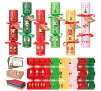 iZoeL 30 Packs Christmas Crackers DIY Christmas Cracker Kit Make Your Own Christmas Crackers Kit with Hats and Riddle Cards Christmas Party Game Empty Christmas Crackers No Snap