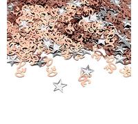 iZoeL 30th Rose Gold Table Confetti Bag 30g - Birthday Party Wedding Anniversary Decoration With Silver Star Sequins (1200pcs)