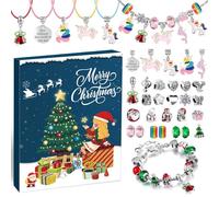 iZoeL Bracelet Advent Calendar 2024 Girls, Jewellery Advent Calendar with 2 Bracelet 5 Necklace Bracelet Making Kit 24 Countdown to Christmas Holiday, Xmas Surprise Gift for Kids Teens