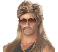 iZoeL Brown Mullet Wigs Men for Mullet Party Pop Party 70s 80s Rocking Disco Wi