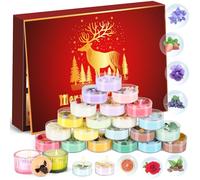 iZoeL Candle Advent Calendar 2025 Women Adults, Tea Light Scented Candle Advent Calendar Clear Glass Tea Light Holder for Teenage Girls Ladies Christmas Candle Gift for Mom Wife Girlfriend