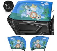iZoeL Car Sun Shade Baby with Suction Cup Window Sunshade Car for Children Side Window Sunshade Film Forest Animals (Black Meadow)