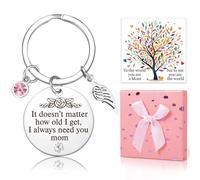 iZoeL Mothers Day Gifts Presents for Mum Mother Keyring Mum Keepsake Gift Keychain with Diamond Wings Mothers Day Card & Elegant Gift Box - Birthday Presents for Mum Step Mum
