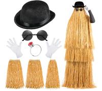 iZoeL Movie Long Hair Cousin Costume Adult Set, Kids & Pets, 6Pc Halloween Costumes Cousin Fancy Dress Kit with Wig Bowler Hat Sunglasses Gloves Ring Cousin Outfit