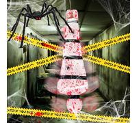 iZoeL Reusable Halloween Body Bag Spider Caution Tape Fake Bag Corpse Prop Halloween Decorations Outdoor Props for Garden Yard Haunted House Indoor