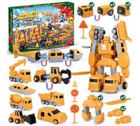 iZoeL Transform Engineering Car Advent Calendar 2024 for Kids, Countdown Advent Calendar Boys Christmas Calendar Magnetic Assembled Vehicle Car Toys, Transforming Toys Engineering Cars