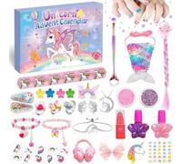 iZoeL Unicorn Advent Calendar for Girl Kids 2025 Make Up Advent Calendar Kid Girl Bracelet Jewellery Christmas Countdown 24 Days Novelty Gifts for Daughter Granddaughter Niece 4 5 6 7 8 9 Year