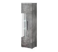 izola display cabinet tall left 1 door in slate grey with led