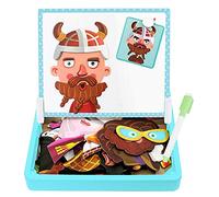 izosen Magnetic Puzzles Face Dress Up Toy Art Easel Preschool Educational Learning Game for Kids