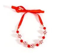 Izpack Christmas Candy Bead Strand Choker Necklace for Women - Beaded Cute Ornament Xmas Holiday Accessories Adjustable Collar Necklaces Fashion Festival Party Jewelry for Daughter Sister Wife