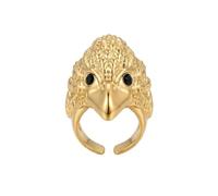 Izpack Cool Eagle Head Statement Ring for Women Men 3D Bird Animal Open Expandable Rock Viking Warrior Chunky Rings Bold Statement Thumb Finger Band Comfort Fit Biker Gothic Jewelry for Her Him, Eagle
