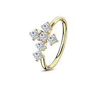 Izpack Crystal Cross Nose Ring Hoop for Women Men Cubic Zirconia Faith Blessed Cartilage Open Huggie Hoops Earring Dainty Body Piercing Jewelry Gifts 20G, 20G, Crystal, no gemstone