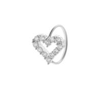 Izpack Dainty Heart Nose Ring Hoop Crystal CZ Love Hearted Cartilage Earring Fashion Body Piercing Valentine's Day Jewelry Gifts for Women Men 20G, Stainless Steel, cubic zirconia