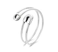 Izpack Double Layered Paperclip Safety Pin Stacking Rings Sterling Silver 925 Adjustable Wrap Finger Band Toe Ring Statement Promise Ring Fashion Jewelry Gifts for Women BFF