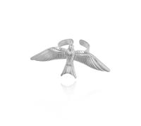 Izpack Peace Pigeon Statement Open Ring Titanium Stainless Steel Dove Flying Bird Animal Wing Adjustable Finger Rings Stack Comfort Fit Friendship Bands Fashion Holiday Jewelry for Women Bff, 17.5mm